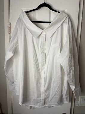 Plus Size Good American off the shoulder Button Up Shirt